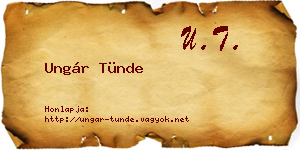 Ungár Tünde névjegykártya